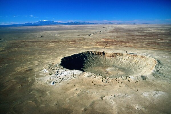 Meteor crater in the Arizona desert