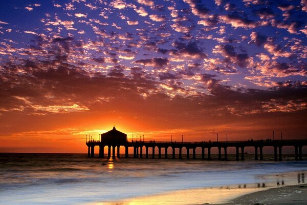 The incredible beauty of the sunset on a California beach