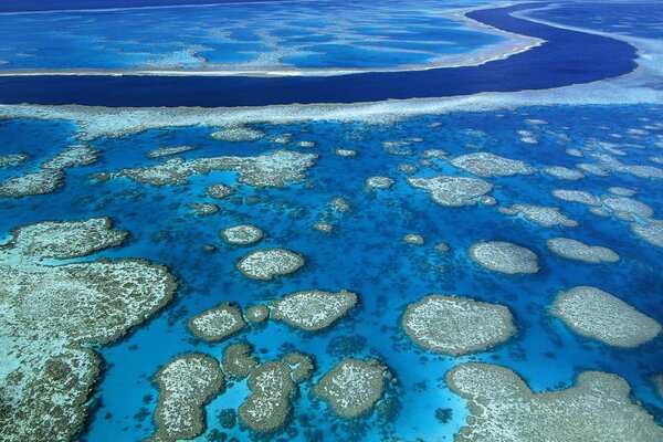 The sea is blue on the islands