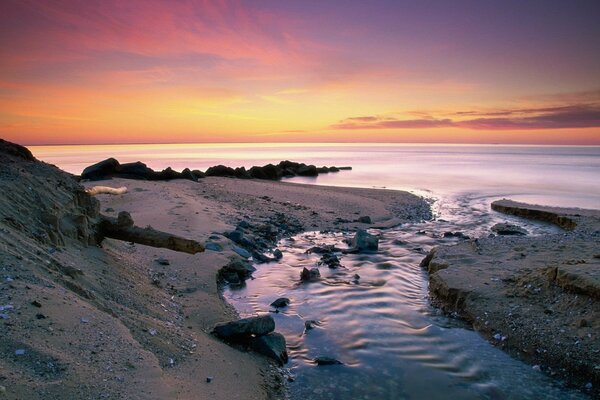 Landscape. The sea with a sandy shore