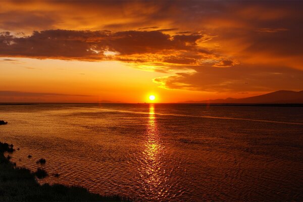 Beautiful sunset on the beach