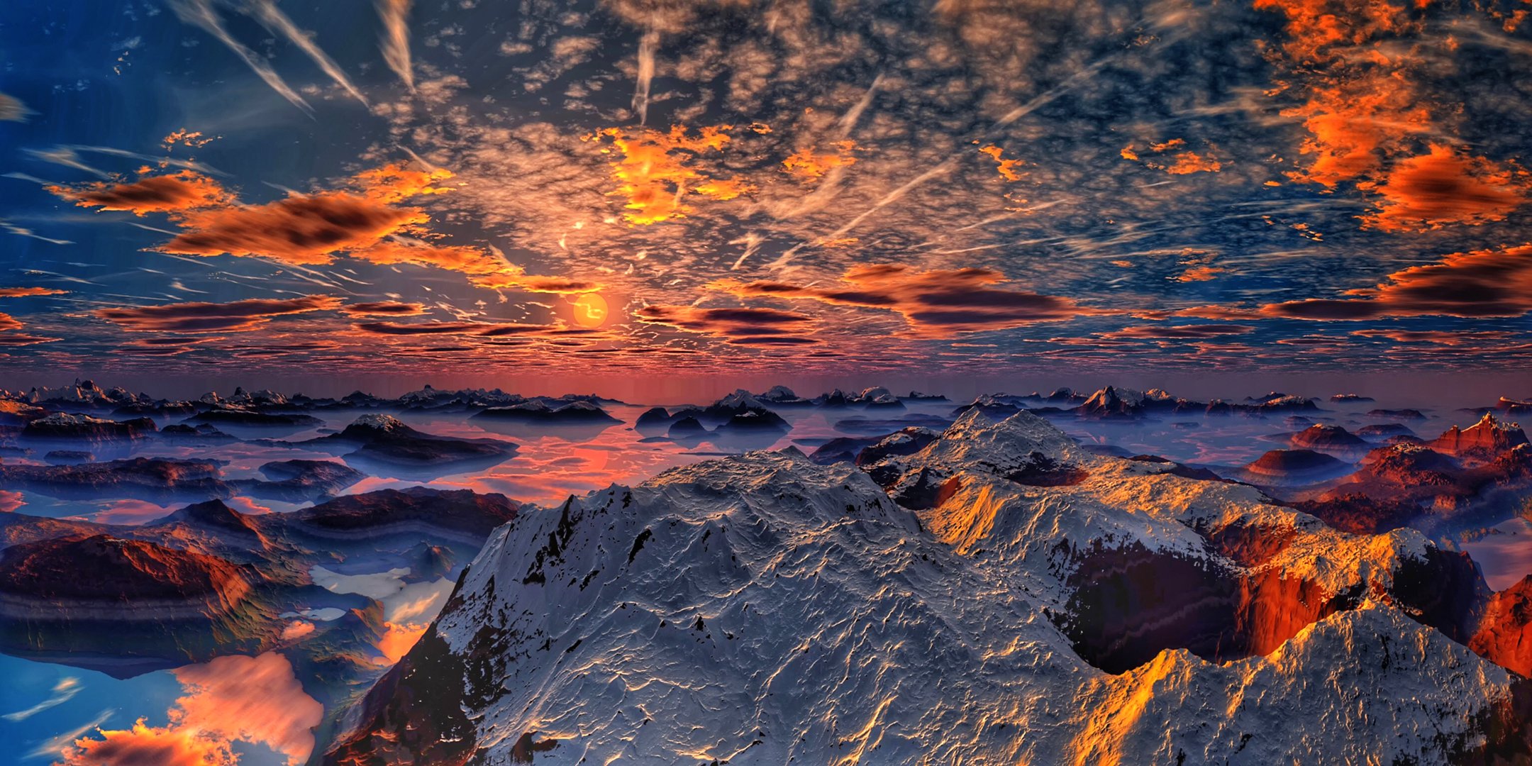 high emotions mountain snow sunset sky cloud