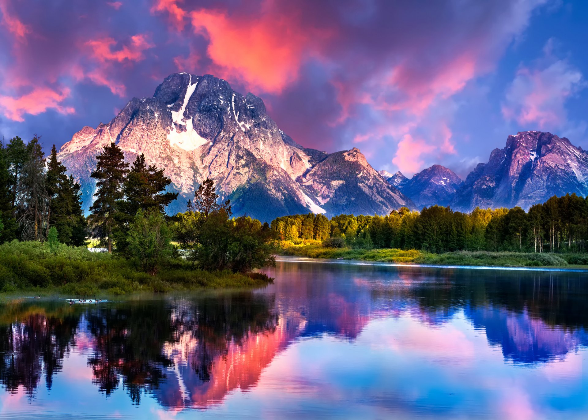 wyoming river mountain cloud