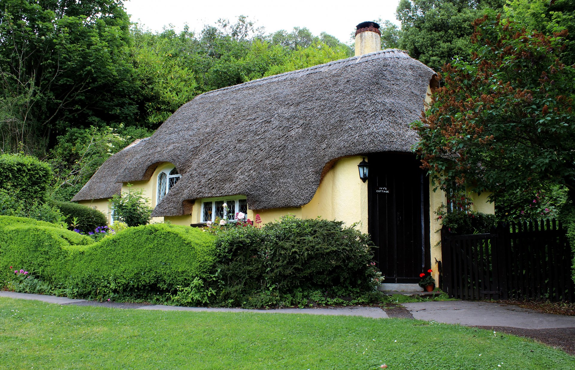 inglaterra holnicote casa diseño pasarela valla hierba arbustos árboles