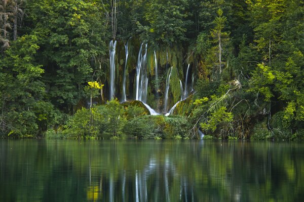 Waterfall in the Plitvice Lakes National Park