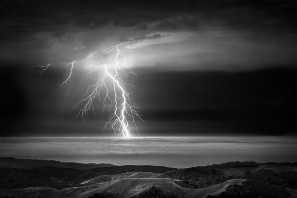 Beautiful image of lightning california