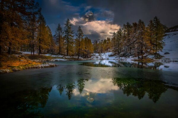 Mountain autumn river