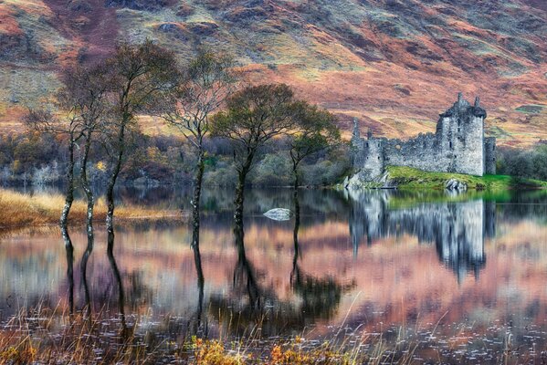 Ruins of an ancient castle in Scotland