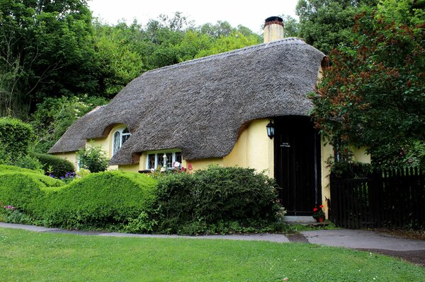 Casa inglesa rodeada de vegetación