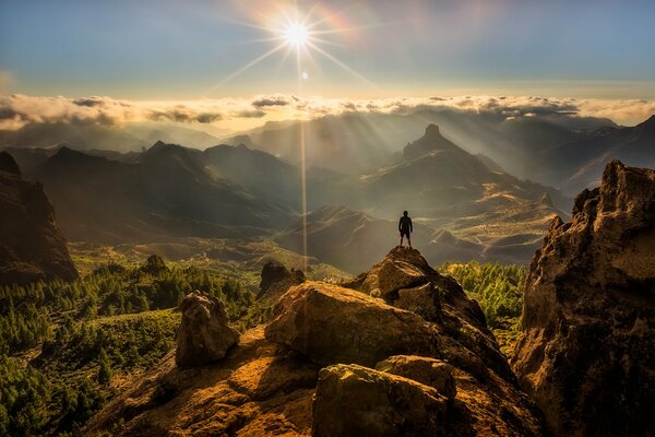 Mountain range at sunrise