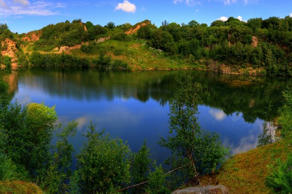 An incredible lake in the midst of a green forest