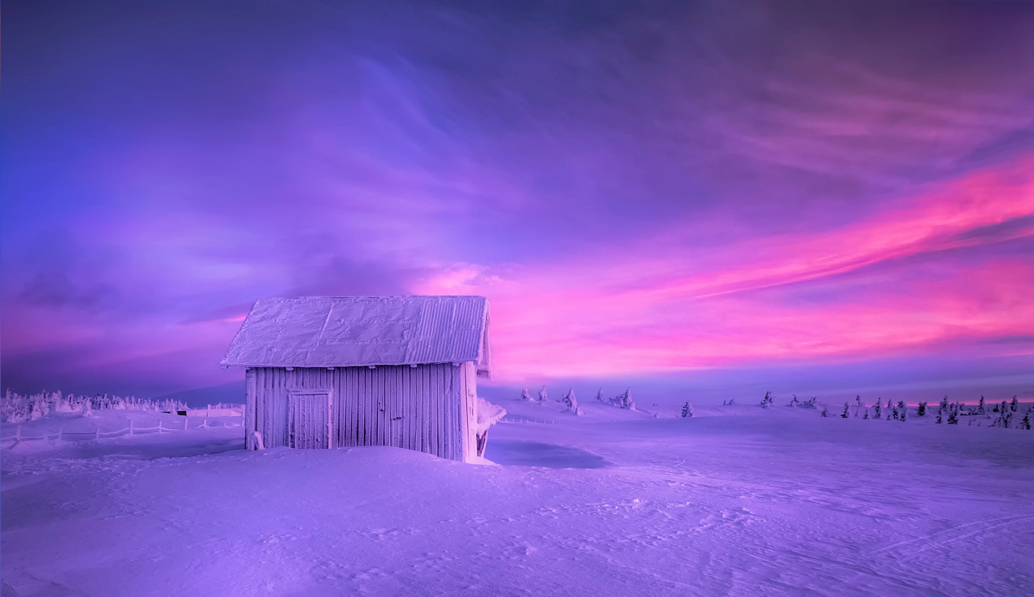 cabine froide hangar hiver norvège