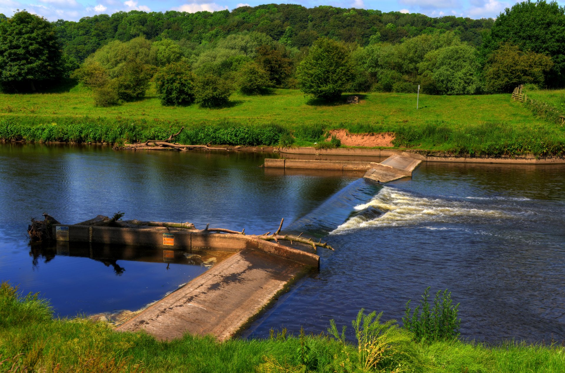 england ribbleton preston river dam snags beach grass tree