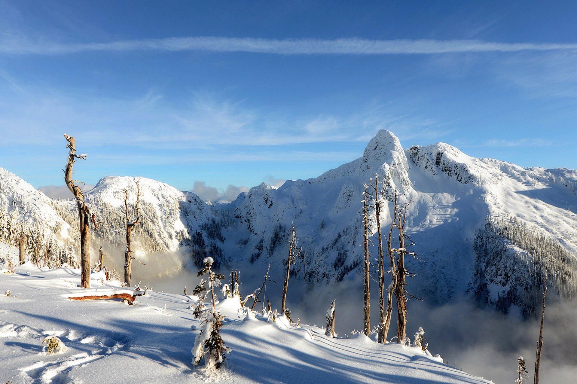 himmel wolken berge winter schnee