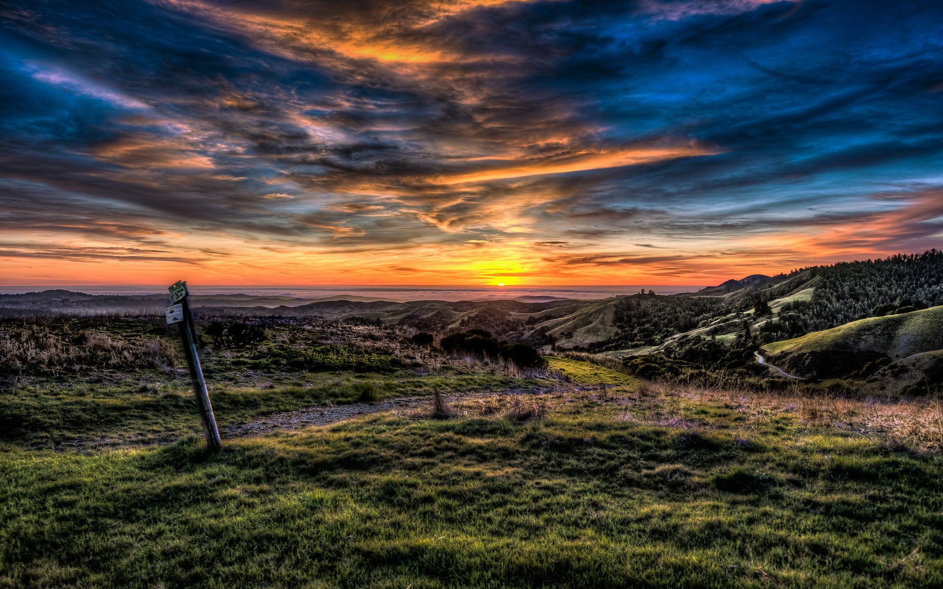 pole niebo noc krajobraz hdr