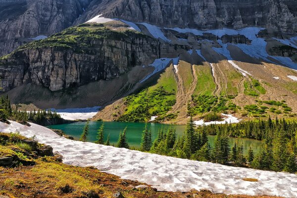 Splendida vista sul lago di montagna