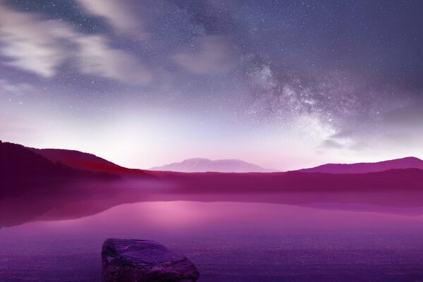 Laghi di montagna di colore dell onda rosa