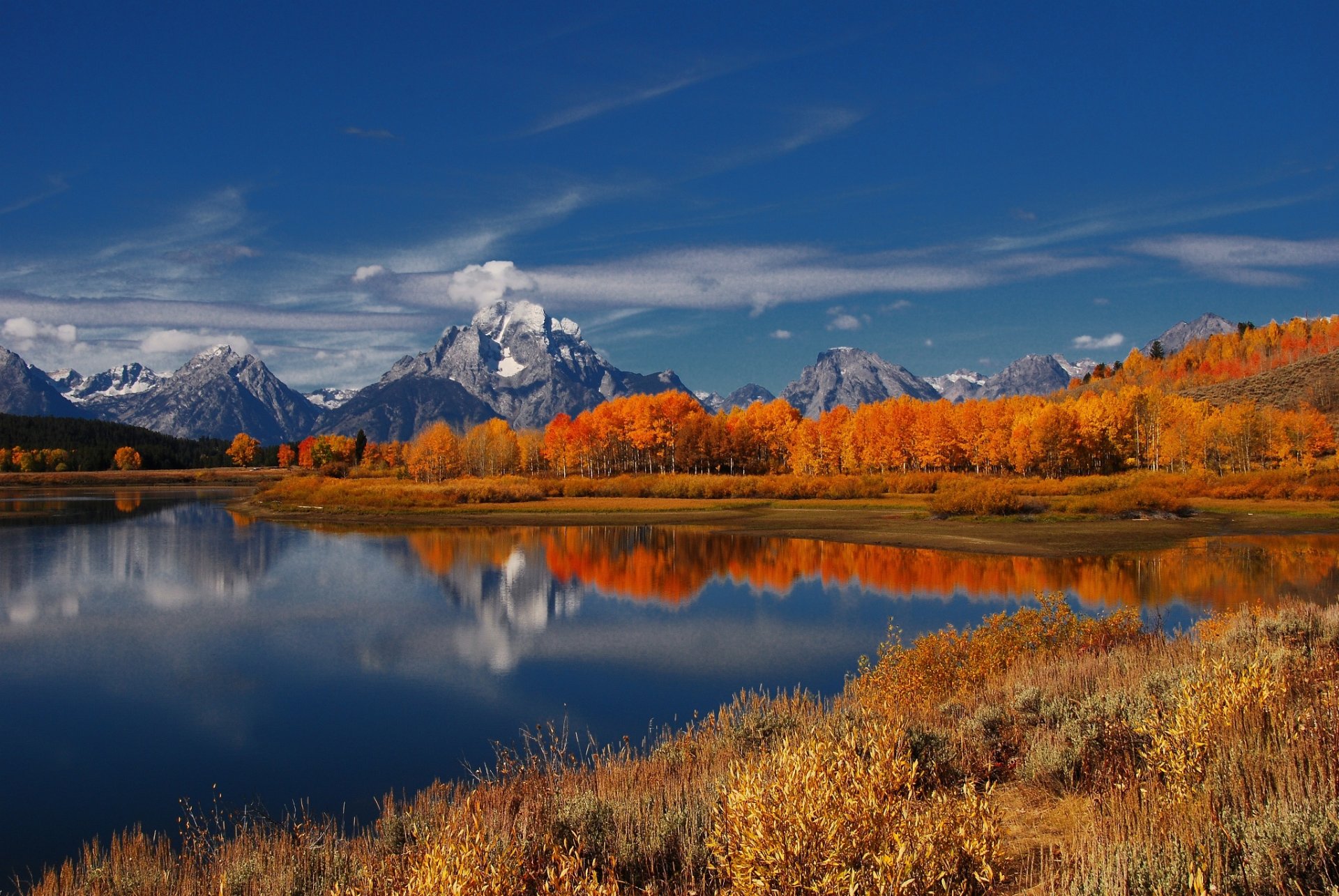 mountain nature autumn lake tree landscape