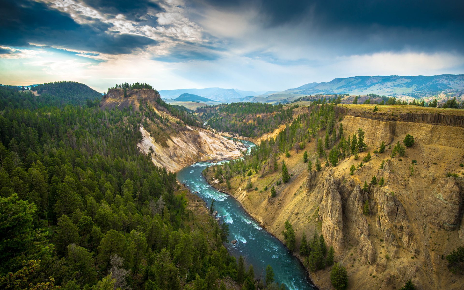 yellowstone-nationalpark bäume natur fluss berge