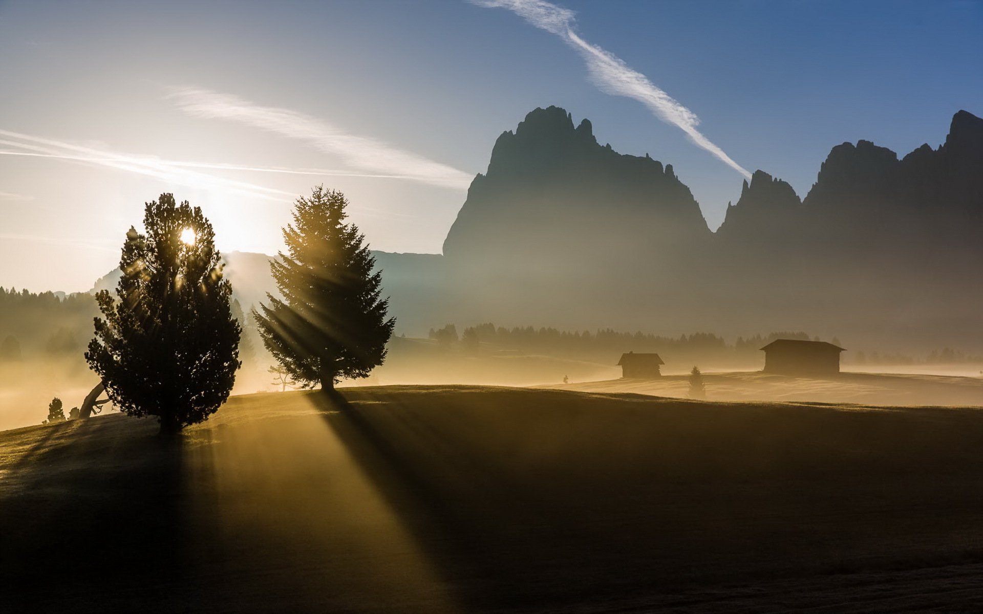 mattina montagna nebbia natura paesaggio