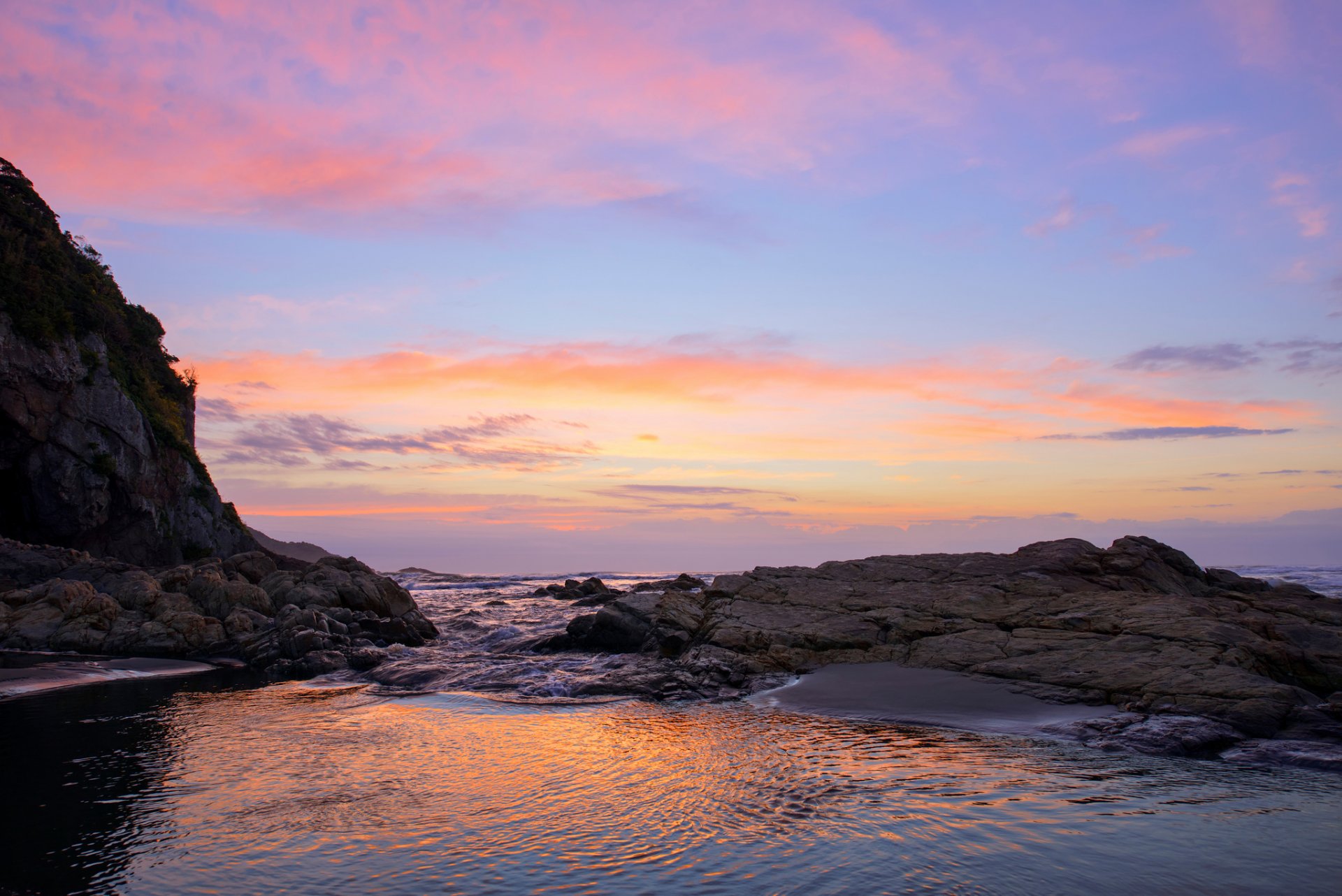 mar rocas rocas puesta de sol