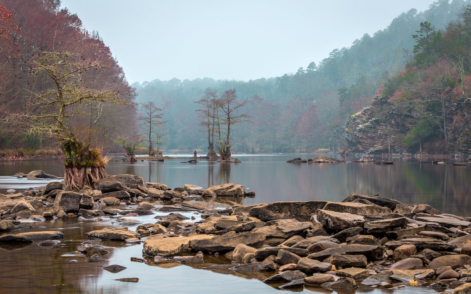 castori bend state park oklahoma foresta natura fiume alberi