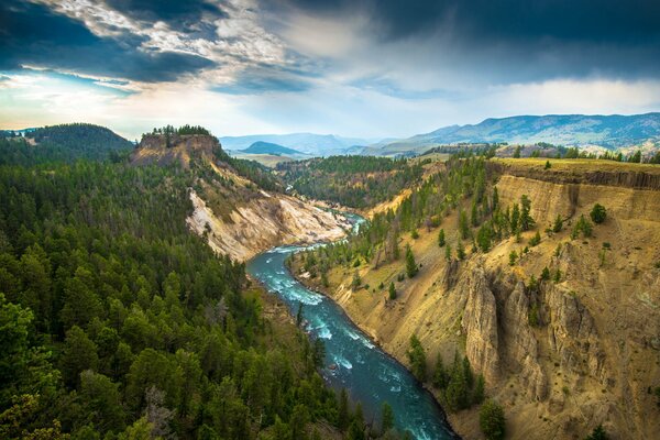 Parco Nazionale di Yellowstone - vista dall alto