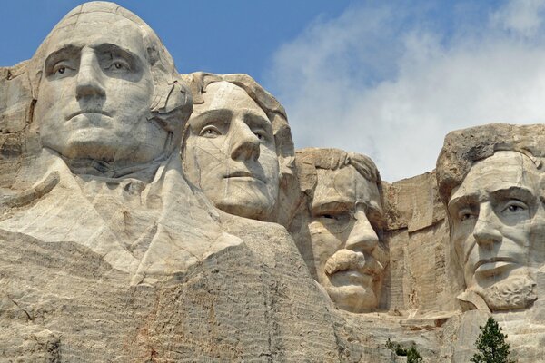 Mount Rushmore in Dakota in the USA