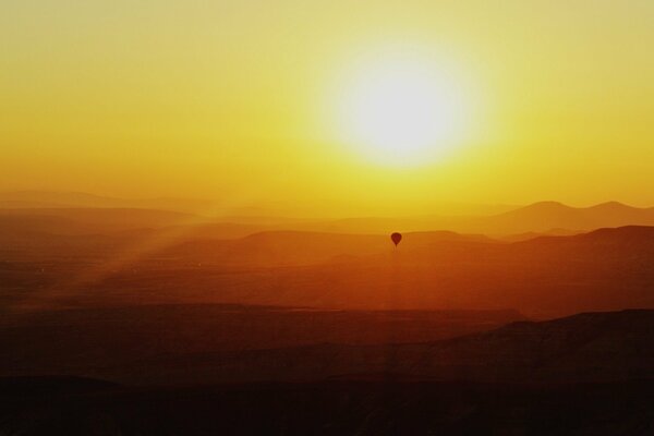 Balloon in the distance on the background