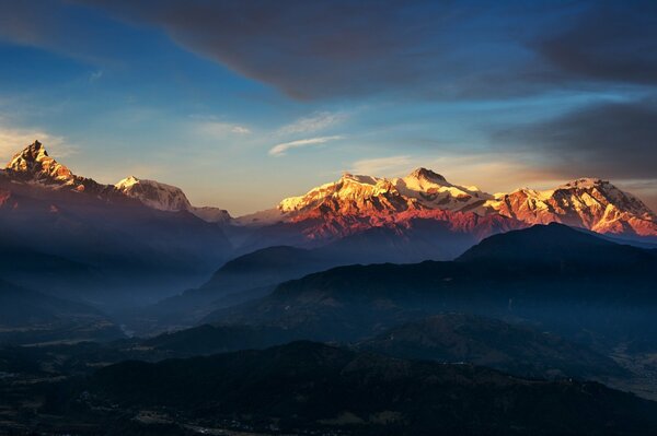 Beautiful views of snowy mountains