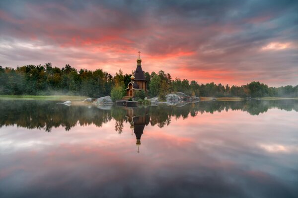 One of the corners of Russia at sunset