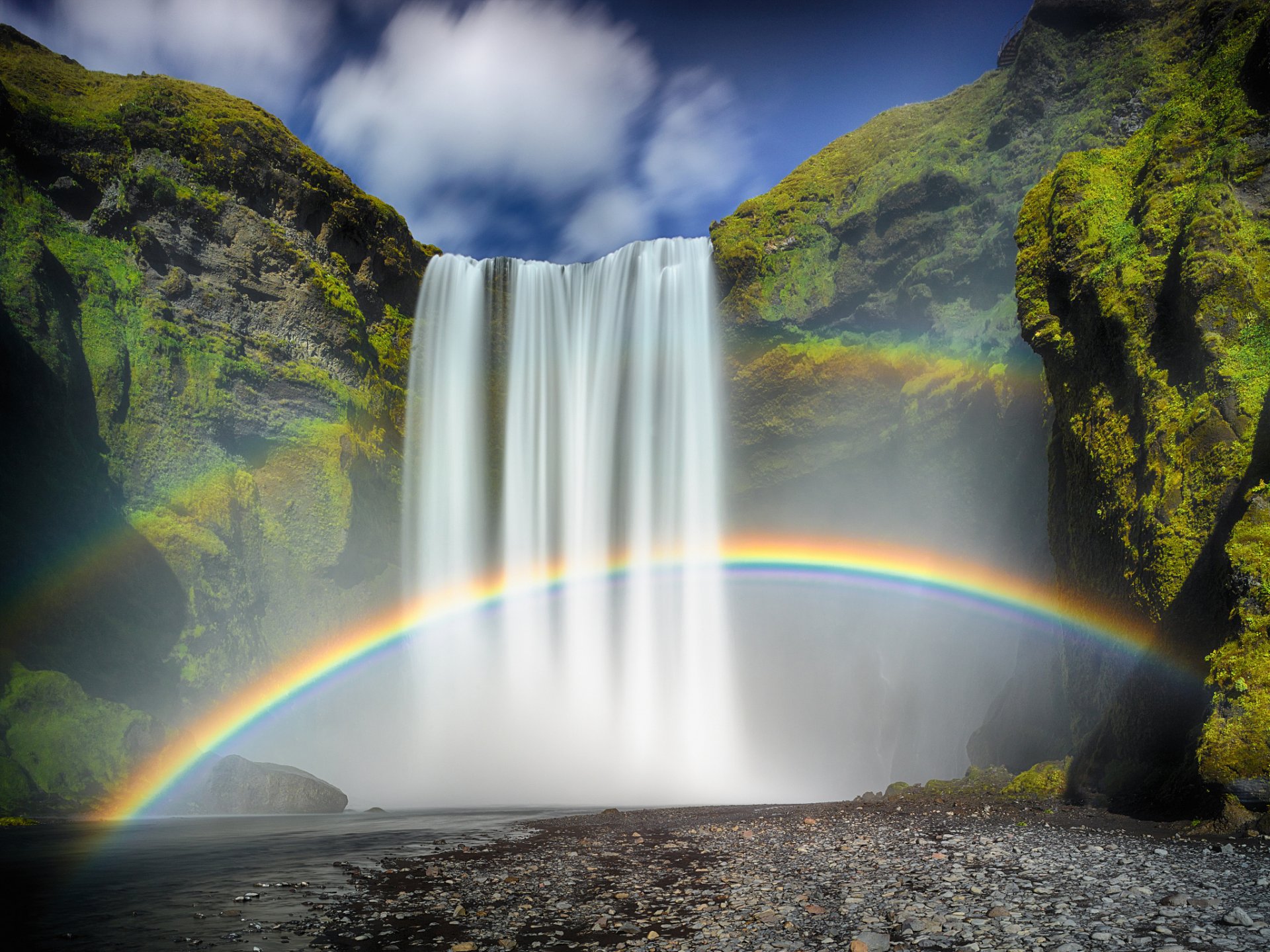 island wasserfall regenbogen