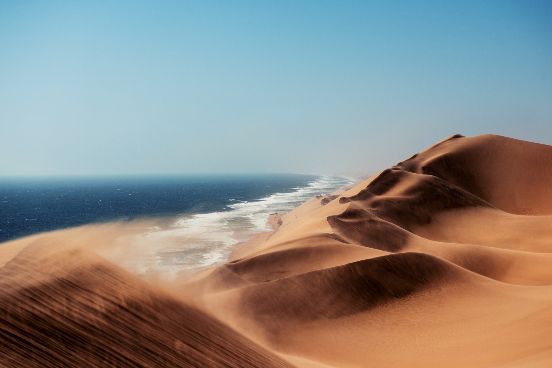 namibia kalahari-wüste dünen sand wind atlantik