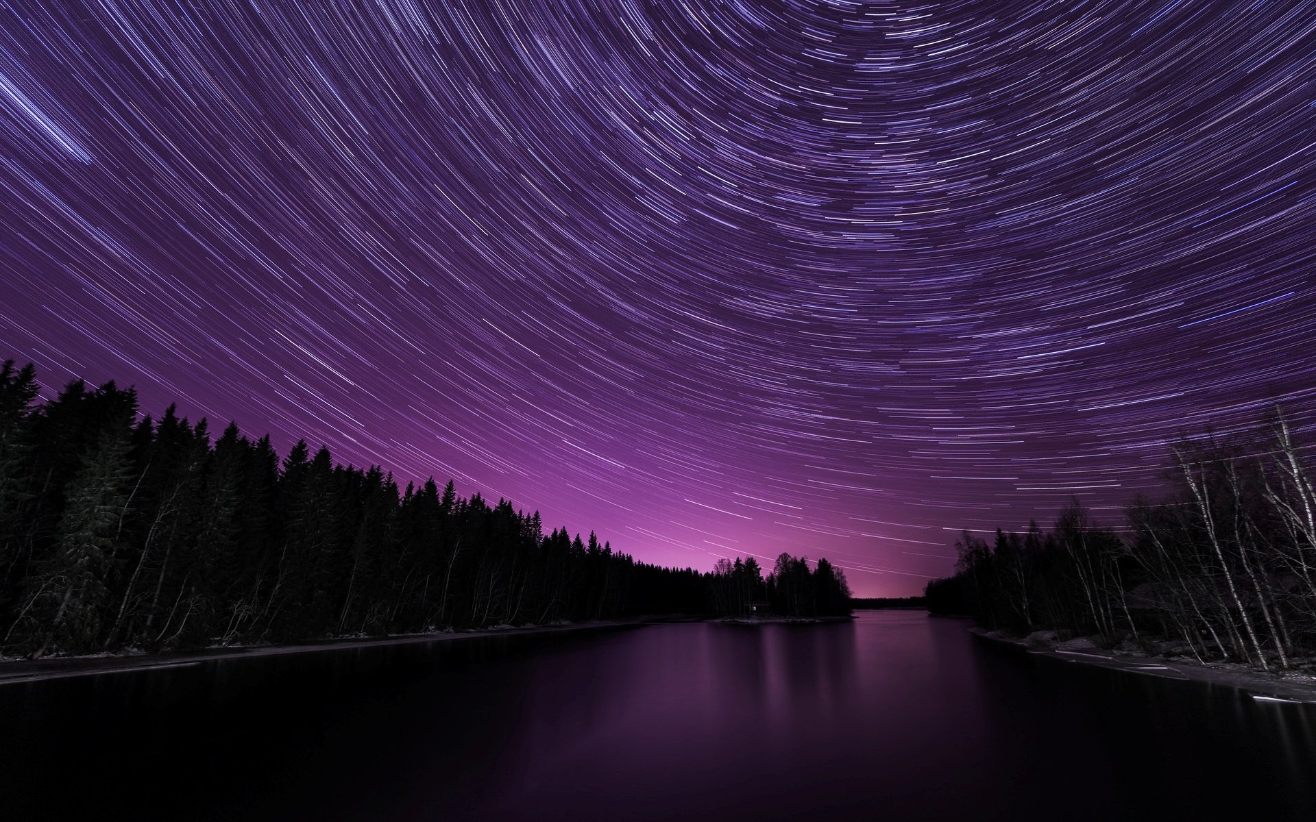 naturaleza árboles río río mar agua noche noche estrellas