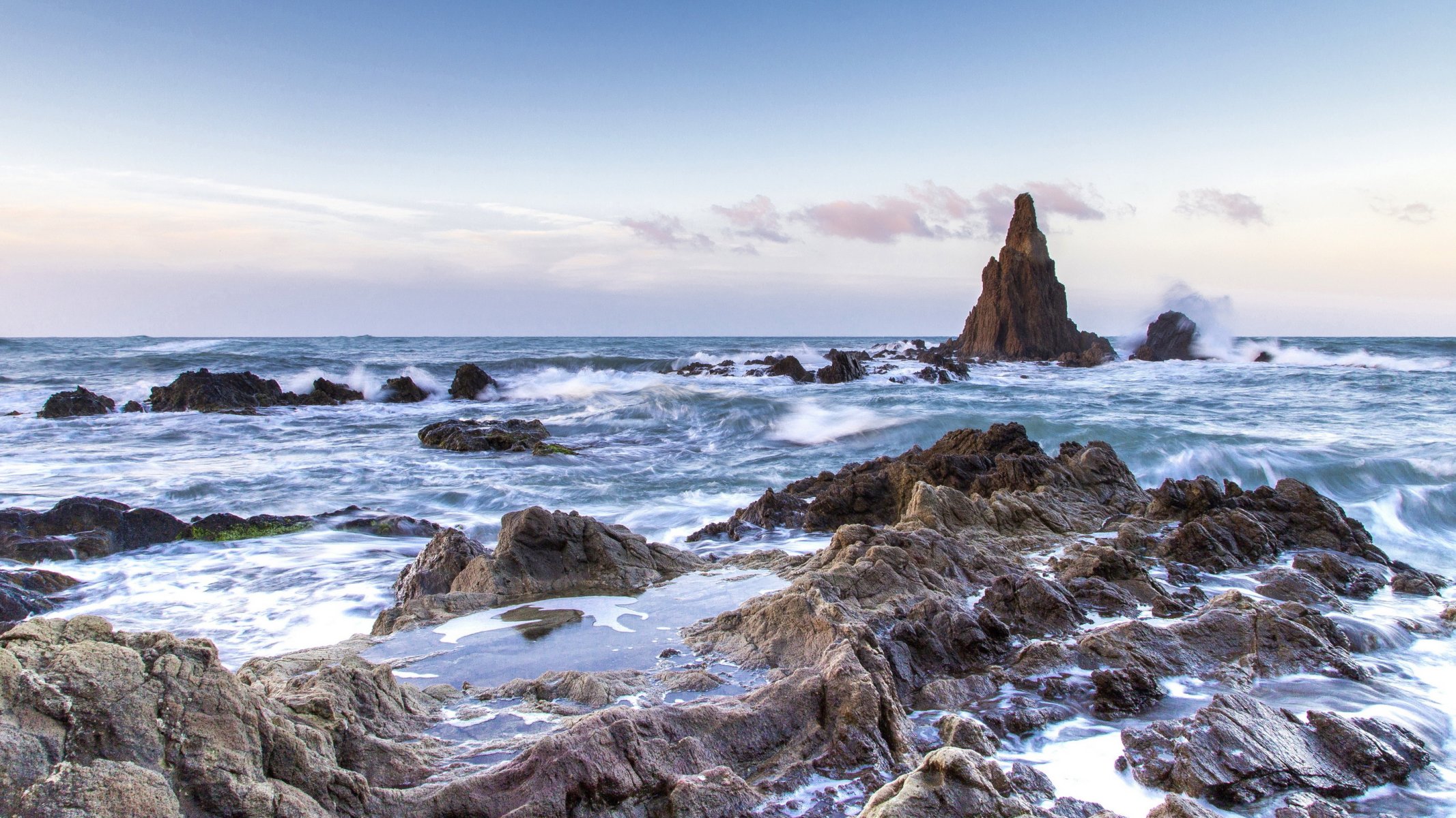 pain almeria reefs rock seascape