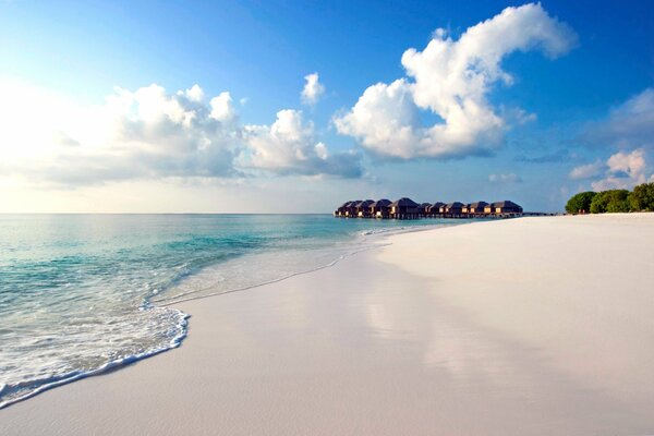 Ocean shore with snow-white sand