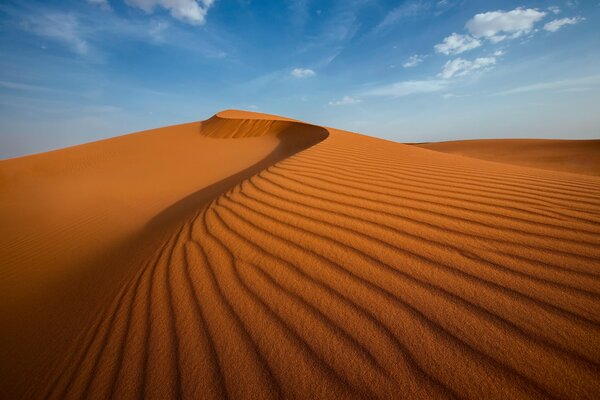 Desert on a clear day with dunes and dunes