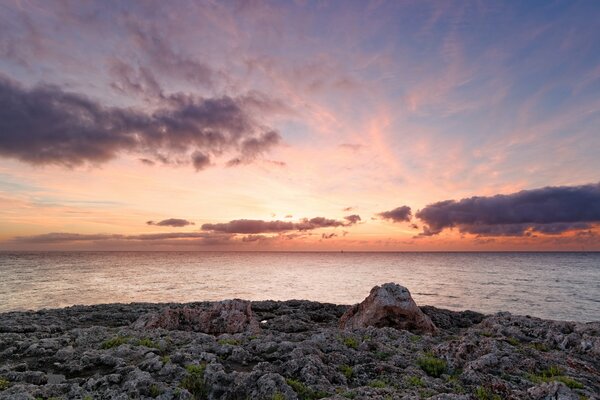 Sunrise in Majorca , ocean coast