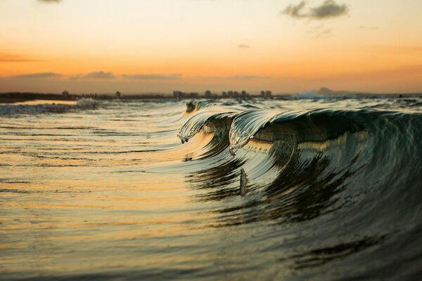 El descuido del mar en forma de olas