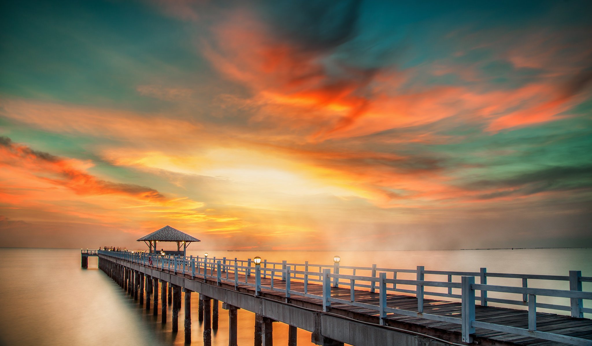 naturaleza puente cielo agua