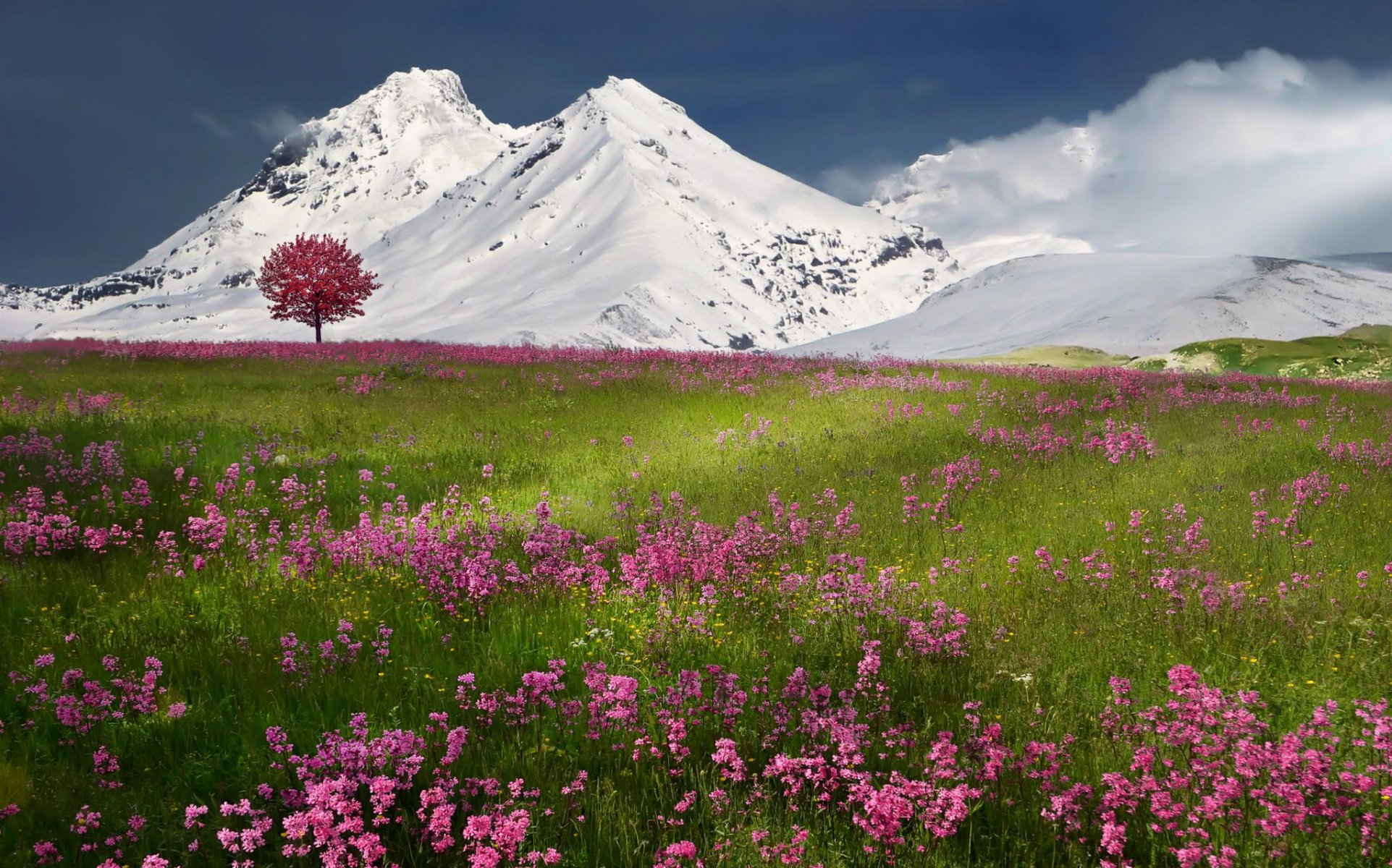 montañas nieve naturaleza primavera invierno