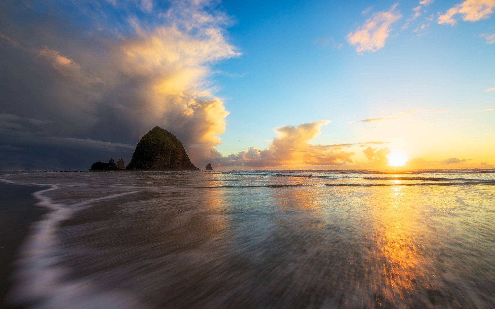 natur meer fluss wasser welle sonne sonnenuntergang strahlen reflexion himmel wolken hintergrund tapete widescreen vollbild widescreen widescreen