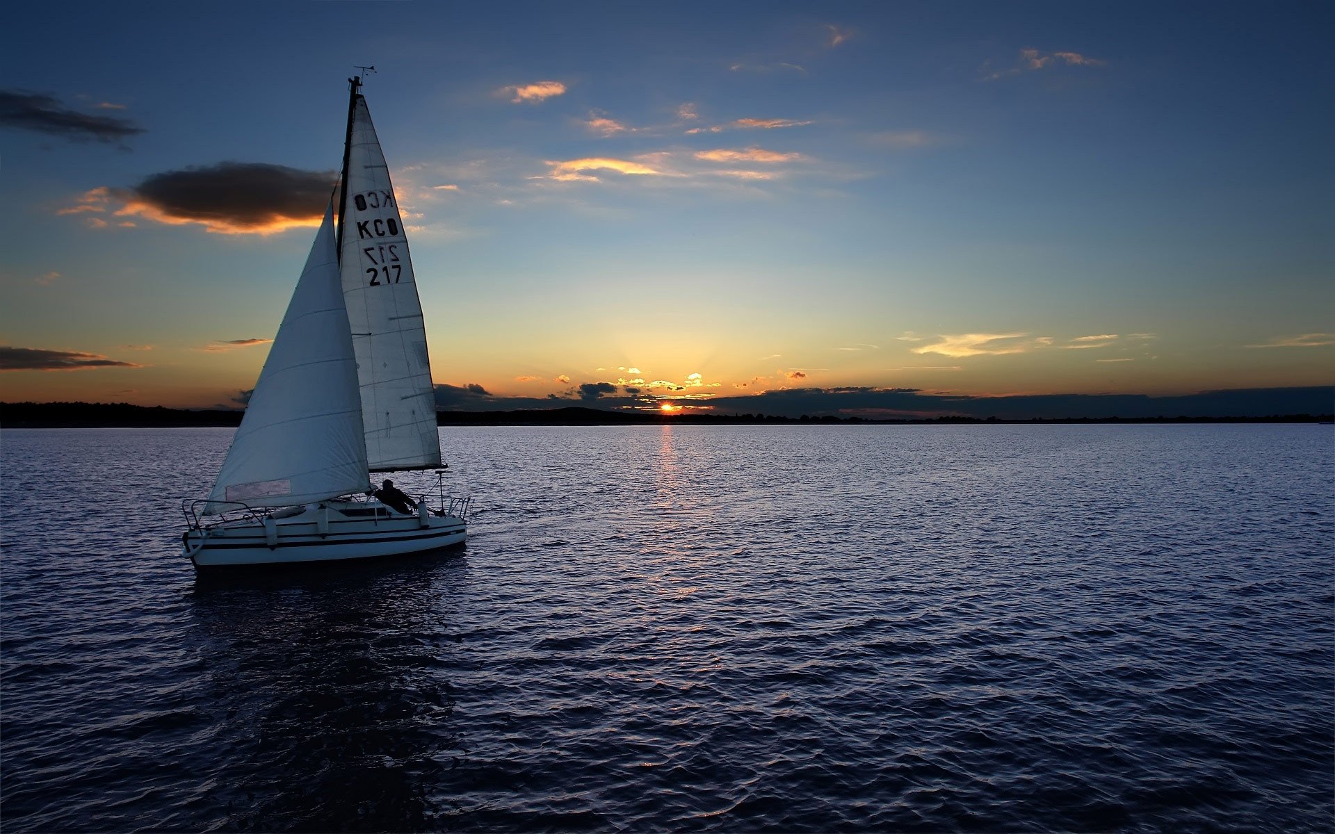 yacht sailboats sunset calm horizon sky night quiet