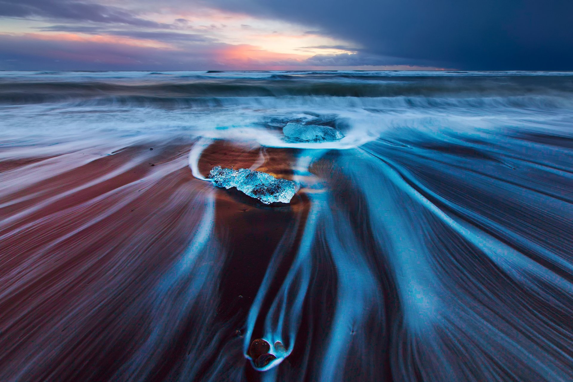 naturaleza islandia mar playa exposición olas cielo nubes