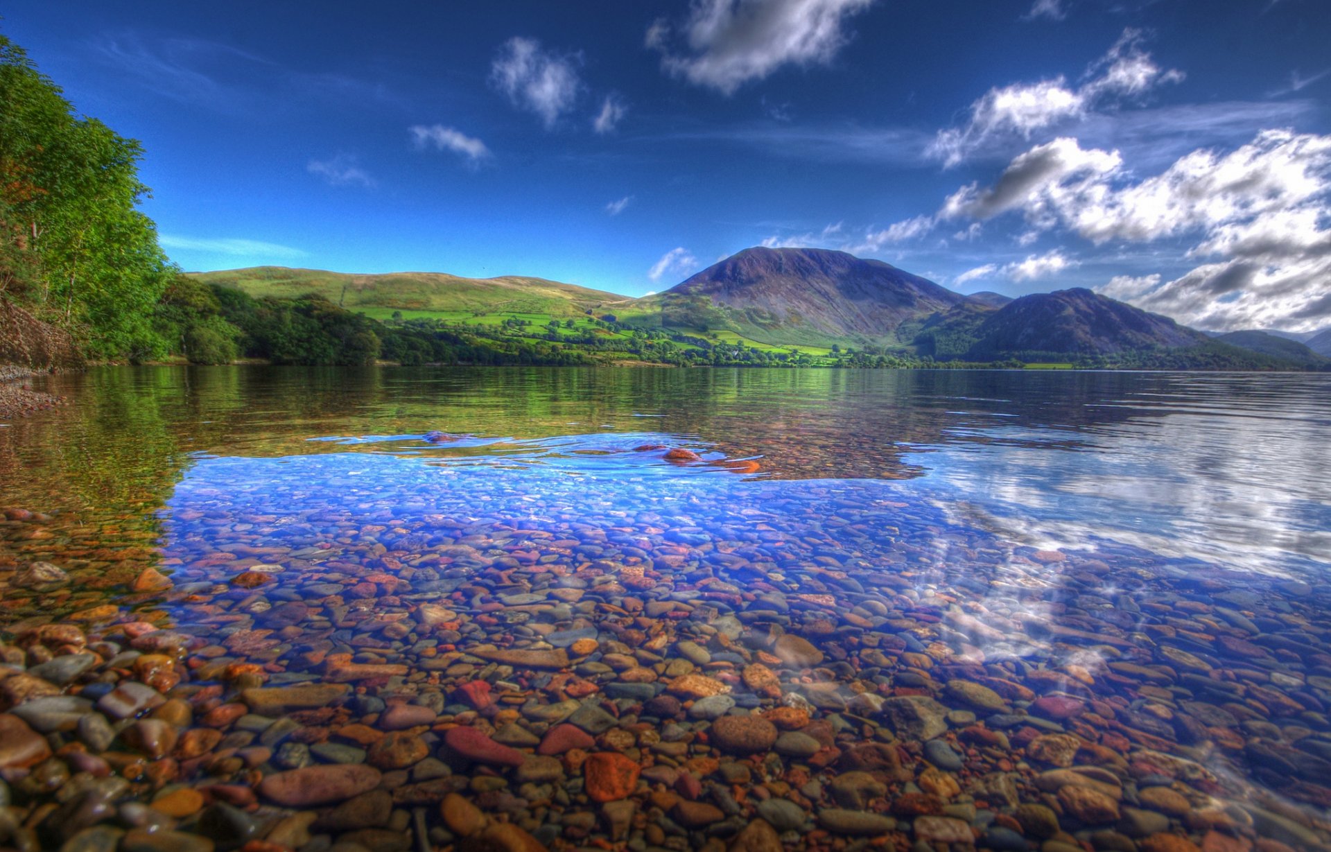 mountain lake stones transparency