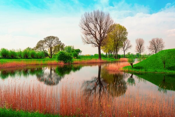 In England, nature is not very constant in the spring