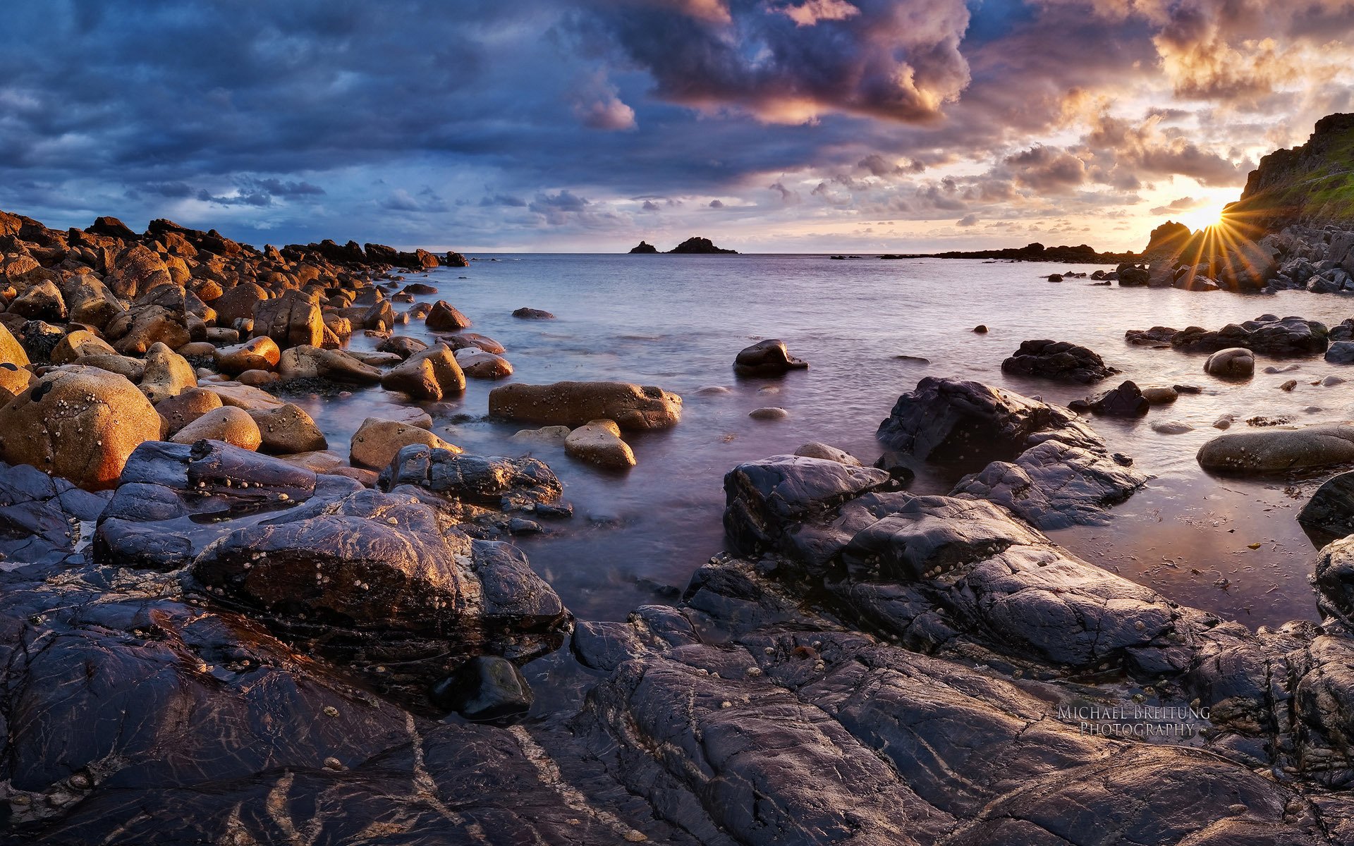 michael breitung inghilterra mare costa cielo nuvole sole tramonto