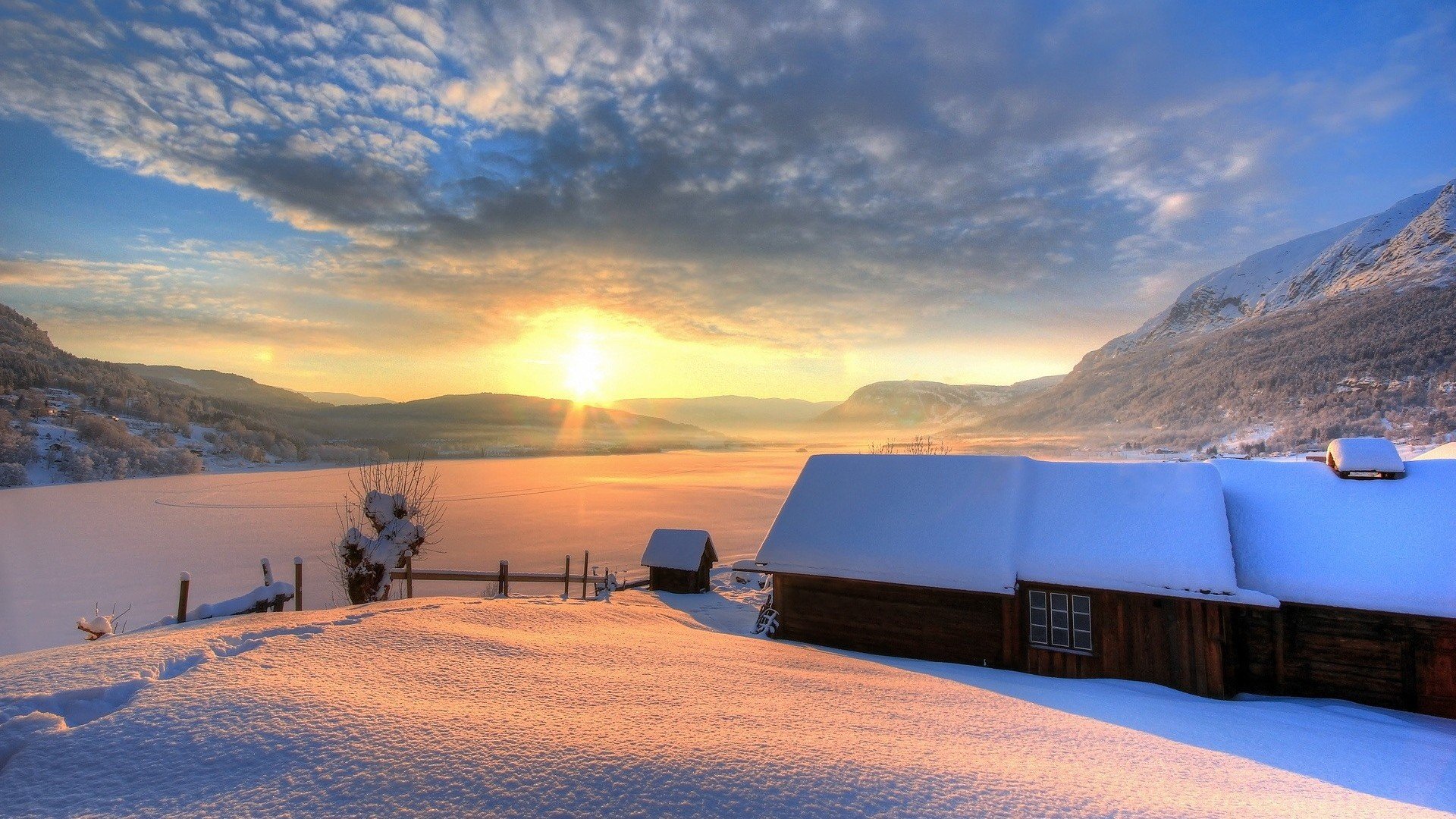 naturaleza invierno nieve casa casa montañas día cielo sol invierno fondo papel pintado pantalla ancha pantalla completa pantalla ancha