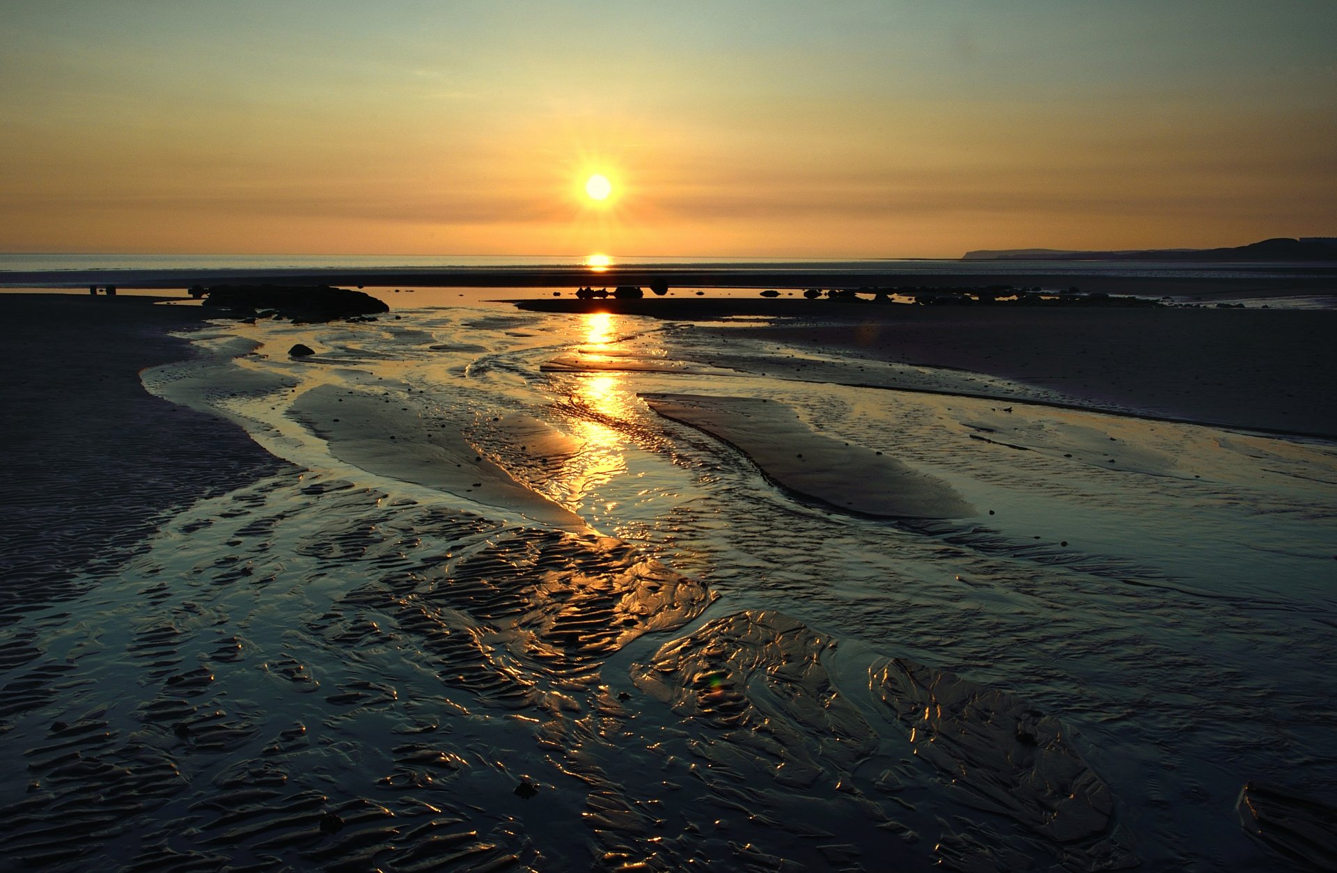 natur landschaft meer wasser sonnenuntergang sonne reflexion himmel hintergrund tapete widescreen vollbild widescreen widescreen