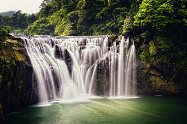 Magical waterfall in the forest in Taiwan